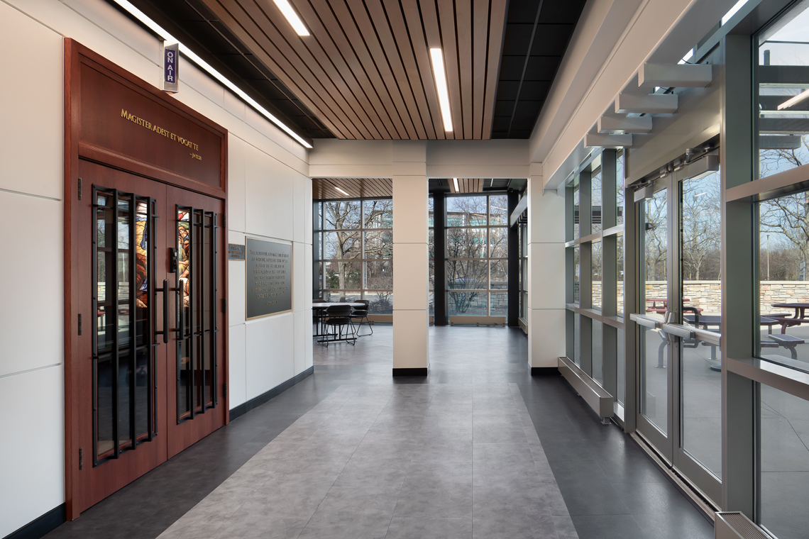 Relevant Radio HQ office collaboration area, interior lighting