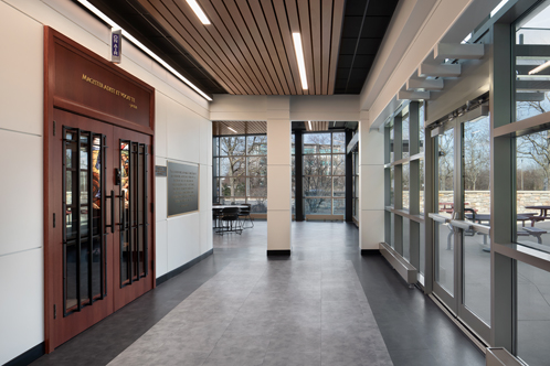 Relevant Radio office collaboration area, interior lighting
