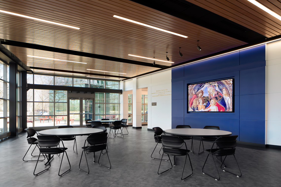 Relevant Radio HQ conference area, interior lighting