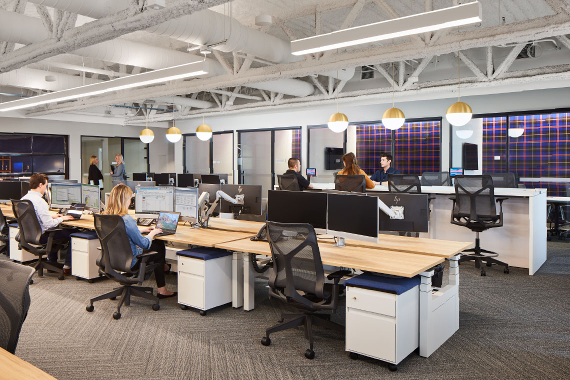 KPMG work space, interior lighting