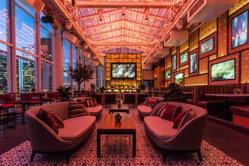 Roof on the Wit lobby space, interior lighting