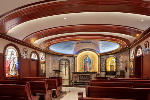 Relevant Radio conference area, interior lighting